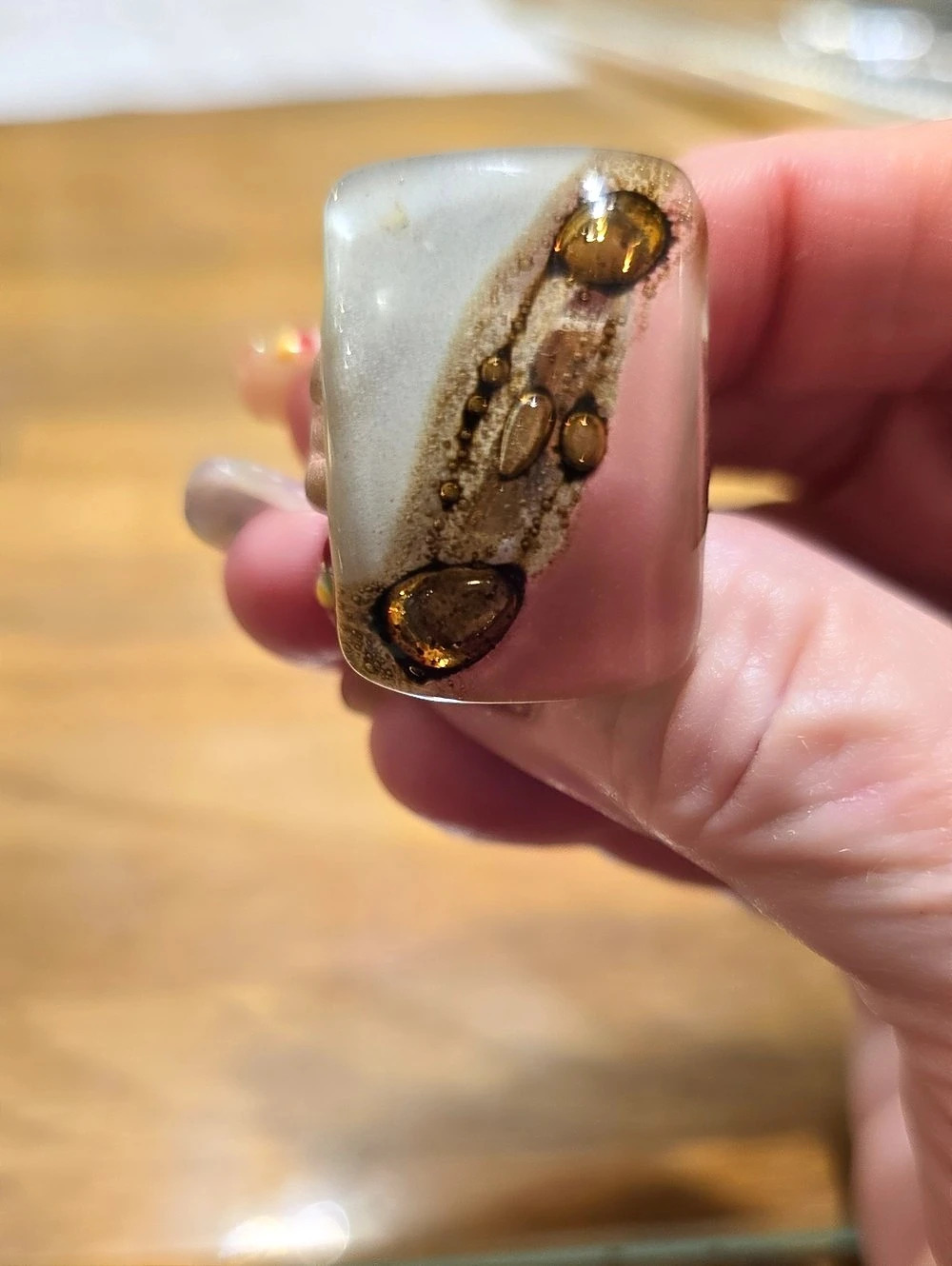 Handcrafted Ceramic Abstract Cocktail Ring
